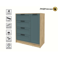 Тумба Тренд КТ-Т90 (Дуб золотой ЛДСП/ Верде ЛМДФ) Ш900 В1020 Г451